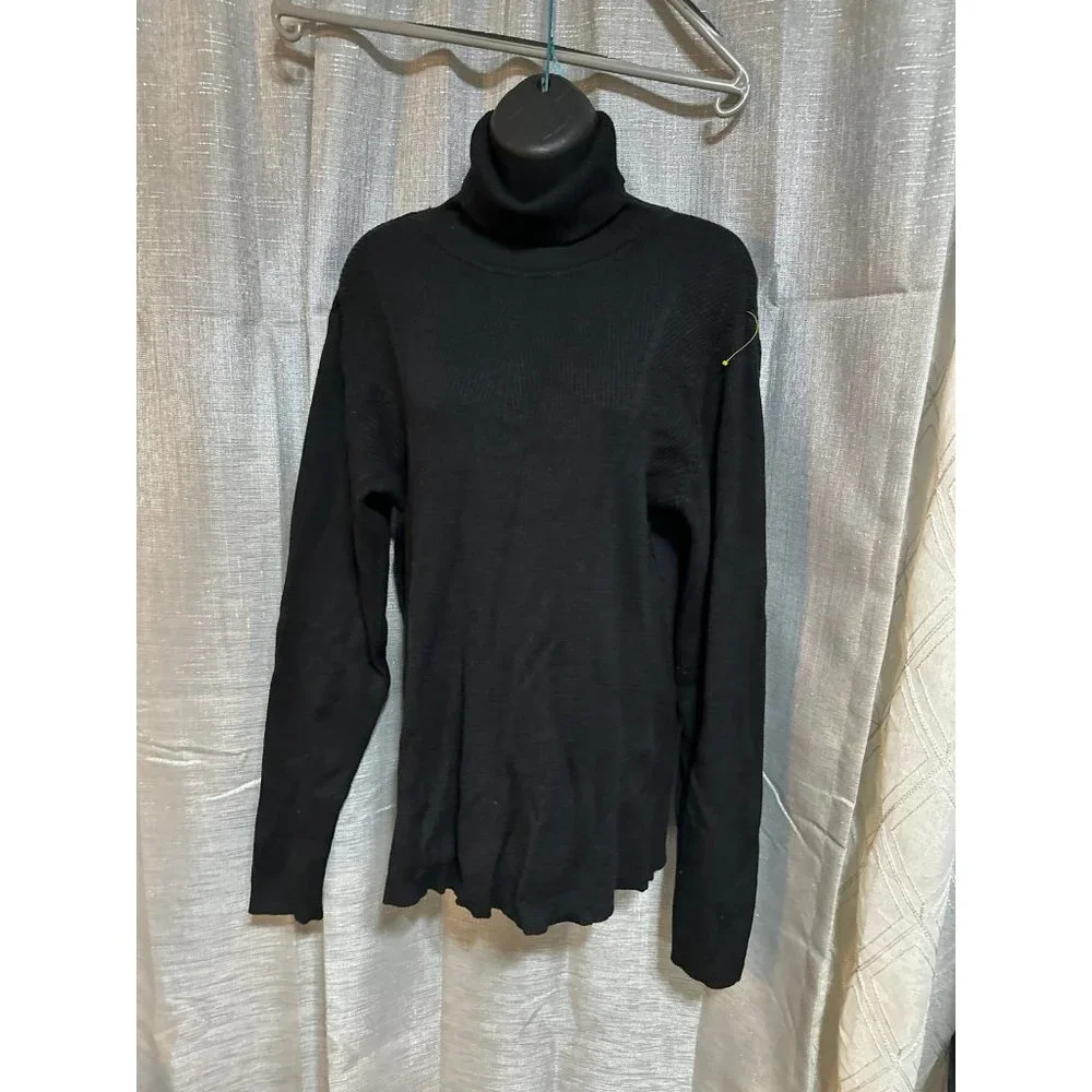 Sweater blouse top tee mock turtleneck knit_2
